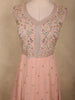 Light Peach Floral Thread and Sequins Embroidered Design Georgette Gown with Dupatta