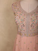 Light Peach Floral Thread and Sequins Embroidered Design Georgette Gown with Dupatta