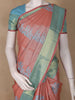 Light Peach Floral Woven Design Art Silk Saree