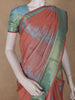 Light Peach Floral Woven Design Art Silk Saree