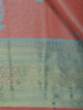 Light Peach Floral Woven Design Art Silk Saree