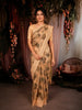 Light Peach Floral Woven Design Pure Tussar Saree with Designer Border