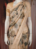 Light Peach Floral Woven Design Pure Tussar Saree with Designer Border