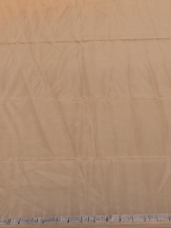 Light Peach Geometric Design Zari Woven Soft Silk Saree - Diadem