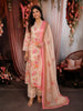 Light Peach Pink Floral Printed Design Cotton Straight Cut Salwar Suit with Matching Dupatta