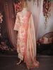 Light Peach Pink Floral Printed Design Cotton Straight Cut Salwar Suit with Matching Dupatta