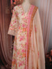 Light Peach Pink Floral Printed Design Cotton Straight Cut Salwar Suit with Matching Dupatta