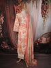 Light Peach Pink Floral Printed Design Cotton Straight Cut Salwar Suit with Matching Dupatta