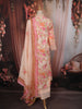 Light Peach Pink Floral Printed Design Cotton Straight Cut Salwar Suit with Matching Dupatta