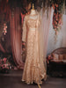 Light Peach Sequins Embroidered Net Mermaid Lehenga Set with One-Sleeve Choker Blouse