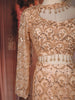 Light Peach Sequins Embroidered Net Mermaid Lehenga Set with One-Sleeve Choker Blouse
