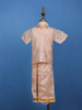 Light Peach Silk Dhoti Shirt Set for Boys - Diadem