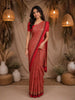 Light Pink Ajrakh Print Mul Mul Cotton Saree