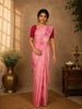 Light Pink Floral Butta Design Kanchipuram Silk Saree With Solid Border