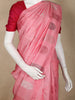Light Pink Floral Butta Design Kanchipuram Silk Saree With Solid Border
