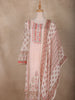 Light Pink Floral Design Georgette Straight Cut Salwar Suit