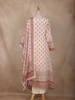 Light Pink Floral Design Georgette Straight Cut Salwar Suit