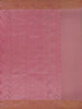 Light Pink  Floral Design Semi Banarasi Silk Saree