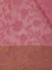 Light Pink  Floral Design Semi Banarasi Silk Saree