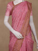 Light Pink  Floral Design Semi Banarasi Silk Saree