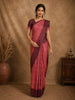 Maroon Bandhani Printed Tussar Silk Saree
