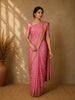 Light Pink  Floral Design Semi Banarasi Silk Saree