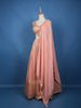 Light Pink Floral Embroidered Banarasi Silk Lehenga