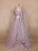 Light Pink Floral Embroidered Bridal Net Lehenga Set