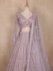 Light Pink Floral Embroidered Bridal Net Lehenga Set