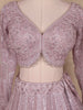 Light Pink Floral Embroidered Bridal Net Lehenga Set