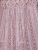 Light Pink Floral Embroidered Bridal Net Lehenga Set