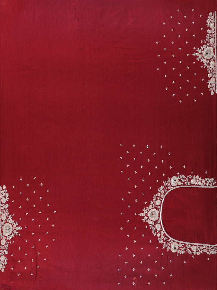 Light Pink Floral Embroidered Design Tissue Saree - Diadem