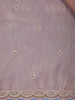 Light Pink Floral Embroidered Design Tissue Saree - Diadem
