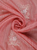 Light Pink Floral Embroidered Raw Silk Saree