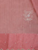 Light Pink Floral Embroidered Raw Silk Saree