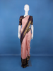 Light Pink Floral Motif Woven Pure Kanchipuram Silk Saree With Rich Zari Border
