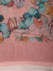 Light Pink Floral Printed Design Linen Cotton Saree