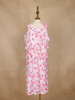 Light Pink Floral Printed Layered Ruffle Georgette Frock - Diadem