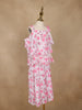 Light Pink Floral Printed Layered Ruffle Georgette Frock - Diadem