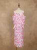 Light Pink Floral Printed Layered Ruffle Georgette Frock - Diadem