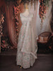 Light Pink Floral Thread and Beads Embroidered Design Net Lehenga with Dupatta