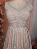 Light Pink Floral Thread and Beads Embroidered Design Net Lehenga with Dupatta