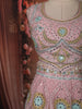 Light Pink Floral Thread and Beads Embroidered Design Net Lehenga with Dupatta
