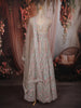 Light Pink Floral Thread and Beads Embroidered Design Net Lehenga with Dupatta