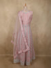 Light Pink Floral Thread and Mirror Embroidered Design Net Gown with Dupatta