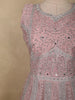 Light Pink Floral Thread and Mirror Embroidered Design Net Gown with Dupatta