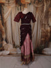 Light Pink Floral Vine Zari Woven Design Art Silk Kids Pattu Pavadai with Contrast Dupatta and Designer Hip Belt