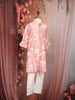 Light Pink Floral Woven Design Cotton Kids Kurta Set