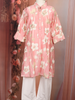 Light Pink Floral Woven Design Cotton Kids Kurta Set
