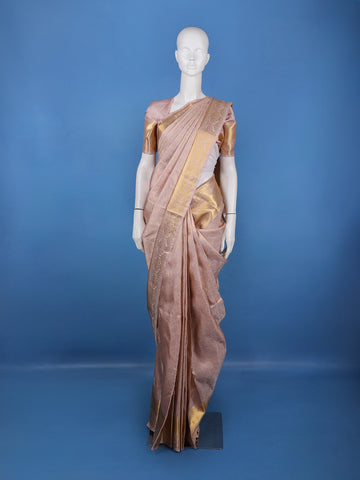 traditional saree with gold border